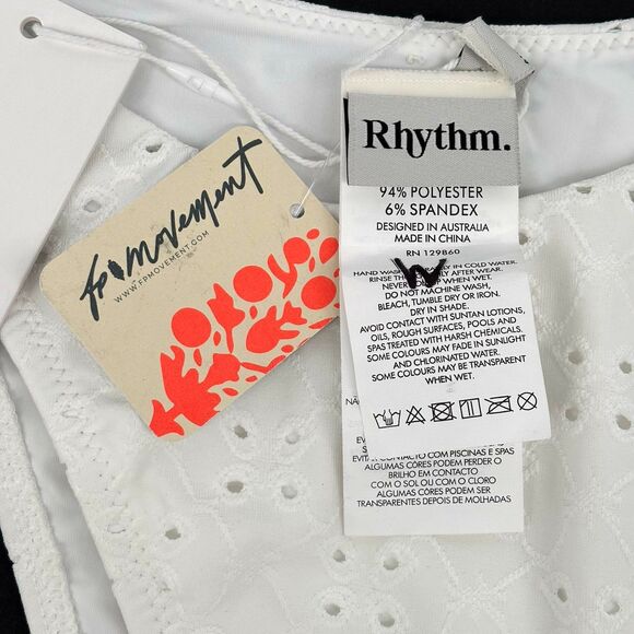 Free People Movement Rhythm Brighton Eyelet White Bikini Bottom Medium $58 NWT - Picture 15 of 16